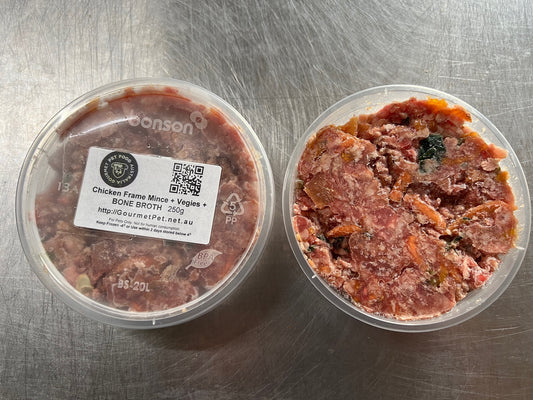Chicken Mince + Seasonal Veggies + BONE BROTH